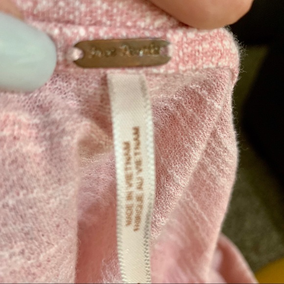 Free People Pink Puffy Shoulder Top Small - Picture 5 of 7